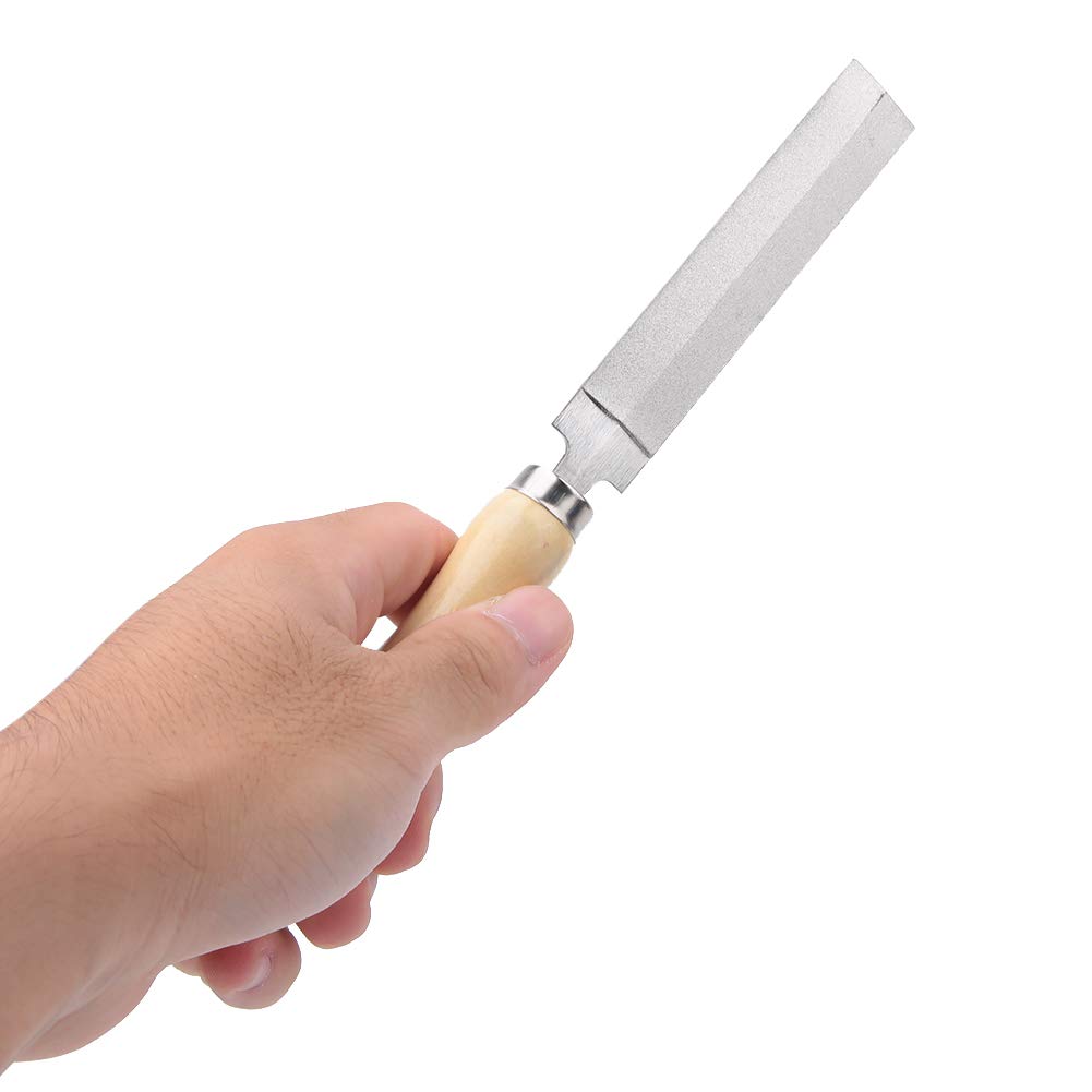 Diamond Silky Feile Rhombic File Diamond Coated Hand File Wooden Handle Metal Glass Grinding Woodworking Garden Tool (5 inches (125mm))