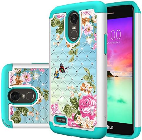 LG Stylo 3 Case, LG Stylus Eflistone [Shock Absorption] Drop Protection Hybrid Dual Layer Armor Defender Protective Case Cover for LG Stylo 3/ LG Stylus 3 (butterflies love flower)