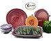 Walfos Silicone Stretch Lids Covers (Multi Size 6 pack) - Reusable, Durable, Expandable Food Seal Wrap For Various Sizes Shapes of Bowl, Cup, Pot, Pan, Jar, Can, Container