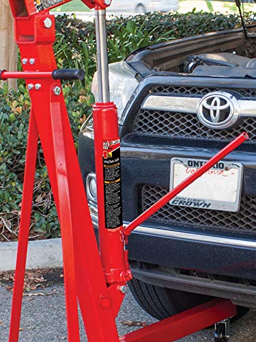BIG RED T30808 Torin Hydraulic Long Ram Jack with Double Piston Pump and Clevis Base (Fits: Garage/Shop Cranes, Engine Hoists, and More): 8 Ton (16,000 lb) Capacity, Red - Image 2