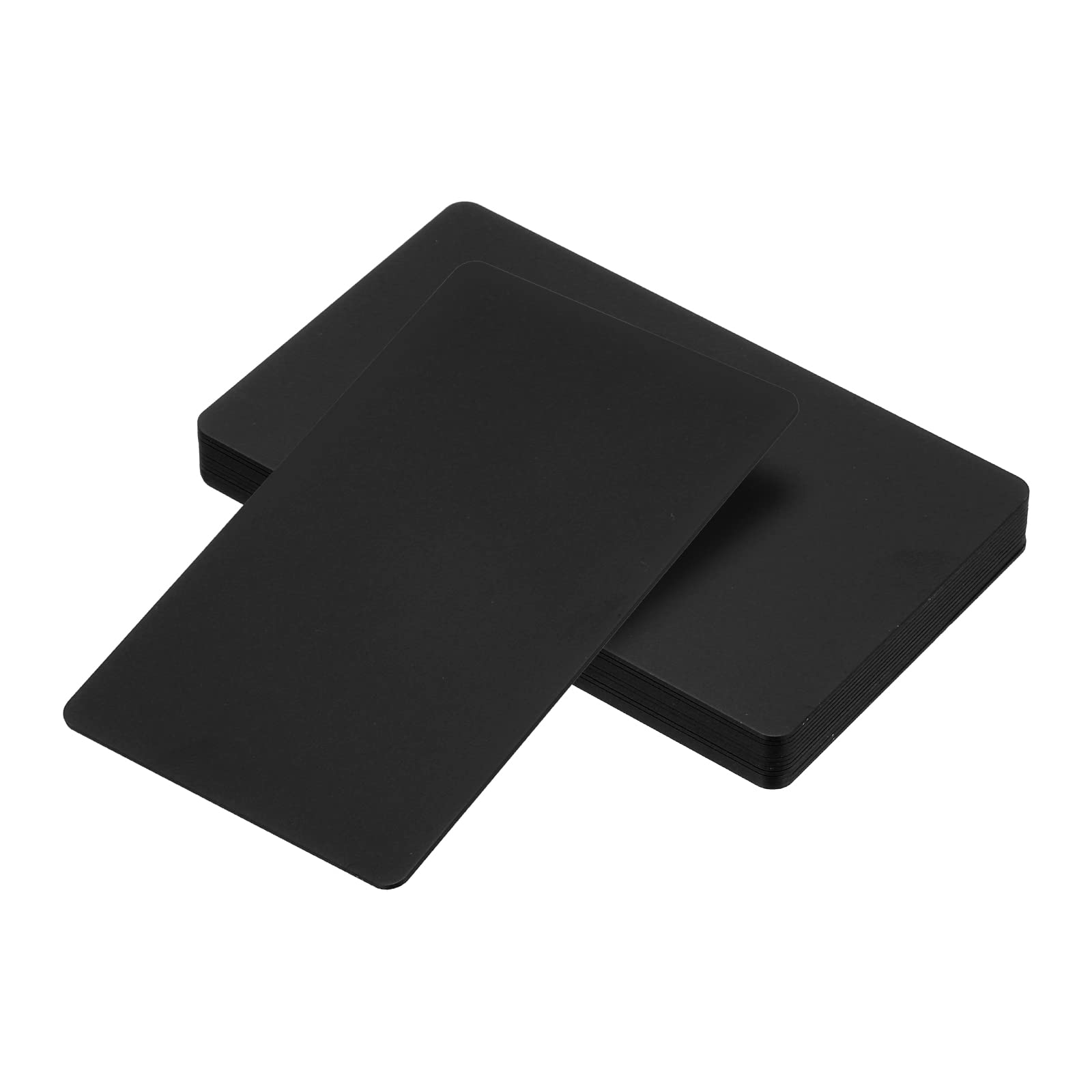 PATIKIL 0.8mm Metal Business Cards, 12 Pack Blank Name Card Laser Engraving Anodized Aluminum for DIY Gift Cards, Black