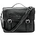 Zebella Vintage Pu Leather Briefcase Shoulder Business Laptop Messenger Bags Tote for Men - Black