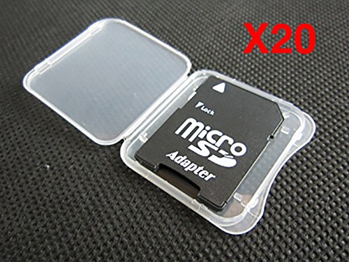 20 pack sd mmc / sdhc pro duo memory card plastic storage jewel c…