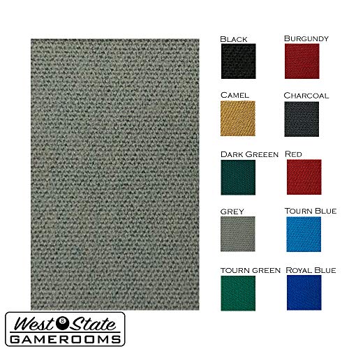 Worsted Blend Fast Speed Pool Cloth - Pool Table Felt - 7 feet - Billiard Cloth and 6 Rail pre-Cut Rail Pieces - No Nap - Tournament Grade - Steel Grey - Thumbnail 3