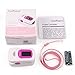Fingertip Pulse Oximeter by LotFancy - Spo2 Blood Oxygen Saturation Monitor with Lanyard, Large OLED Display, Portable for Sports Use, FDA Approved (Pink)