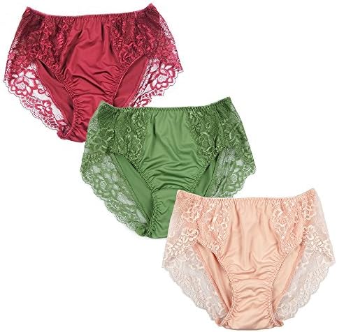 Max shape Woman's Plus Lace Brief Plus Size Panties Sexy (4XL, Pack 3)