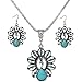 2017 Hot Jewelry Set ! AMA(TM) Women Vintage BOHO Style Peacock Butterfly Flower Owl Turquoise Pendant Necklace Earrings Eardrop Jewelry Set Gifts