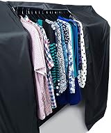Hangerworld 6 ft Single Waterproof Nylon Garment Rail Cover Double Zip Black view 7