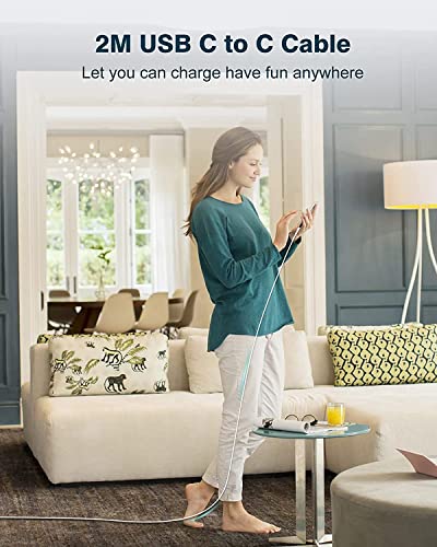 IFEART 70W USB C Charger Compatible with MacBook Air MacBook Pro 13 14 15 16 Inch 2024 2023 2022 2021 2020, M1 M2 M3 Mac Laptop, iPad, Quick Charger, USB C to C Cable 2M, LED