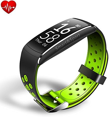 HR Moniter Fitness Tracker, Eschone Waterproof Color Display Screen Heart Rate Monitor Watch, Armband | Wristband | Bracelet with free iOS Android APP, Smart Watch (Green)