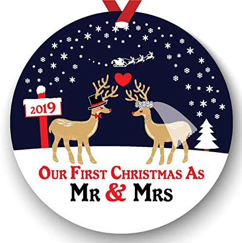Download Amazon.com: Deer Bride & Groom Ornament, First Christmas ...