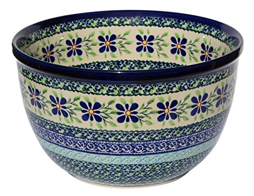 Polish Pottery Mixing Bowl 2 Qt. Decoration Inside From Zaklady Ceramiczne Boleslawiec