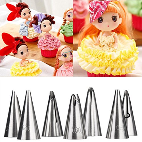 Click Here to See More Images VESNIBA 7x Icing Nozzles Baking Cake Cookie Tips Cupcake Piping Creative Decorative