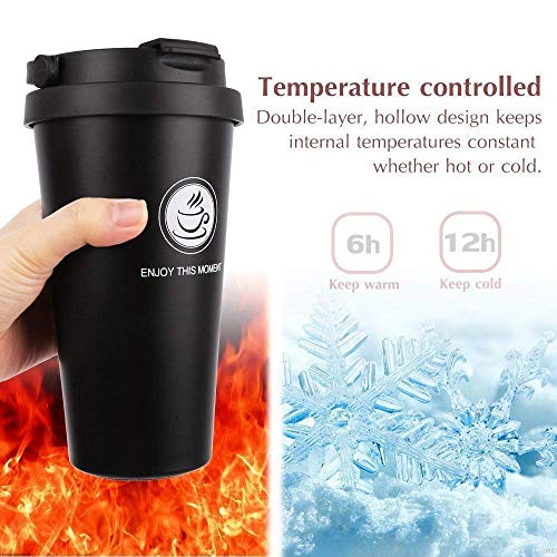 Coffee Travel Mug, Yeslike 17oz Stainless Steel Vacuum Insulated Tumbler with Lid, Coffee Cup Flask for Hot & Cold Drinks