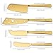 HUFTGOLD 4-Piece Cheese Knife Set, Complete Stainless Steel Gold Cheese Knives Collection, Cheese Cutter Cutlery Set…