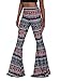 Govc Women Casual Print Stretchy Bell Bottom Flare Palazzo Skinny Pants High Waist Trousers