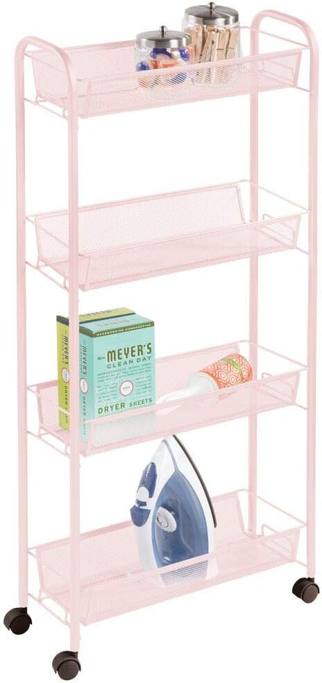 mDesign Carrito con ruedas para lavadero – Compacto mueble de lavadero