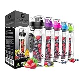 sharpro Infuser Water Bottle - Best Fruit Infusion Sports Bottle - Large 32oz - Flip Top Lid - Made of Durable Eastman Tritan