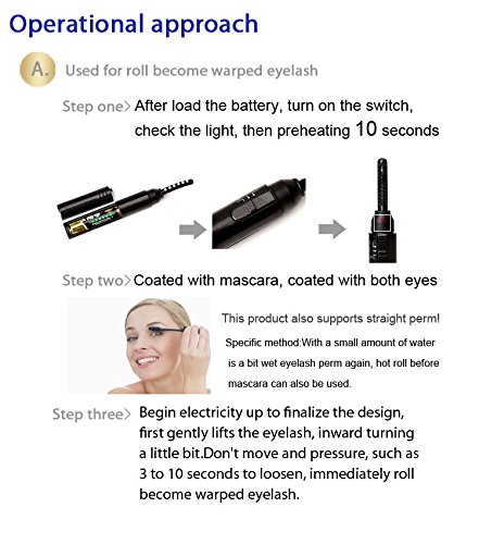 NIPOO Eyelash Curler with Comb - Heated Eyelash Curler Electric Eyelash Brush with Dual Temperature and Fast Heated Function, Growth - Massage Wand, Black