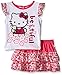 Hello Kitty Little Girls' Toddler 2 Piece Top and Skirt Set, Multi/Pink, 3T