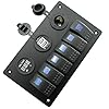 Ambuker-DC12V24V-Waterproof-6-Gang-Rocker-Switch-Panel-with-blue-voltmeter-Cigarette-Socket-Double-USB-Power-Charger-Adapter-sticker-labels-and-fuse-holder-for-boat-marine-RV-truck-trailer-car