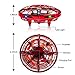 UFO Drones for Kids, Hand-Operated Flying Toys with 360 Degree Rotating, Kim Player Flying Drone with Newest 2 Game Modes - Flying & Ground, USB Charge Cool LED Light Mini Drone for Boys & Girls, Red