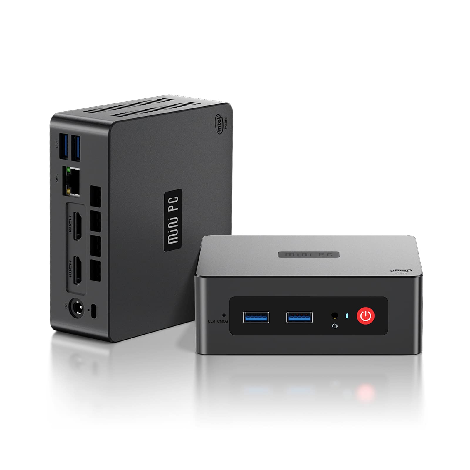 Beelink GK35 Mini PC, Intel Celeron J4105 4Core(Up to 2.5GHz), 8GB DDR4 128GB SSD Mini Desktop Computer, Small Computers Dual HDMI 4K@60Hz/BT4.0/WiFi 5/Gigabit Ethernet for Home