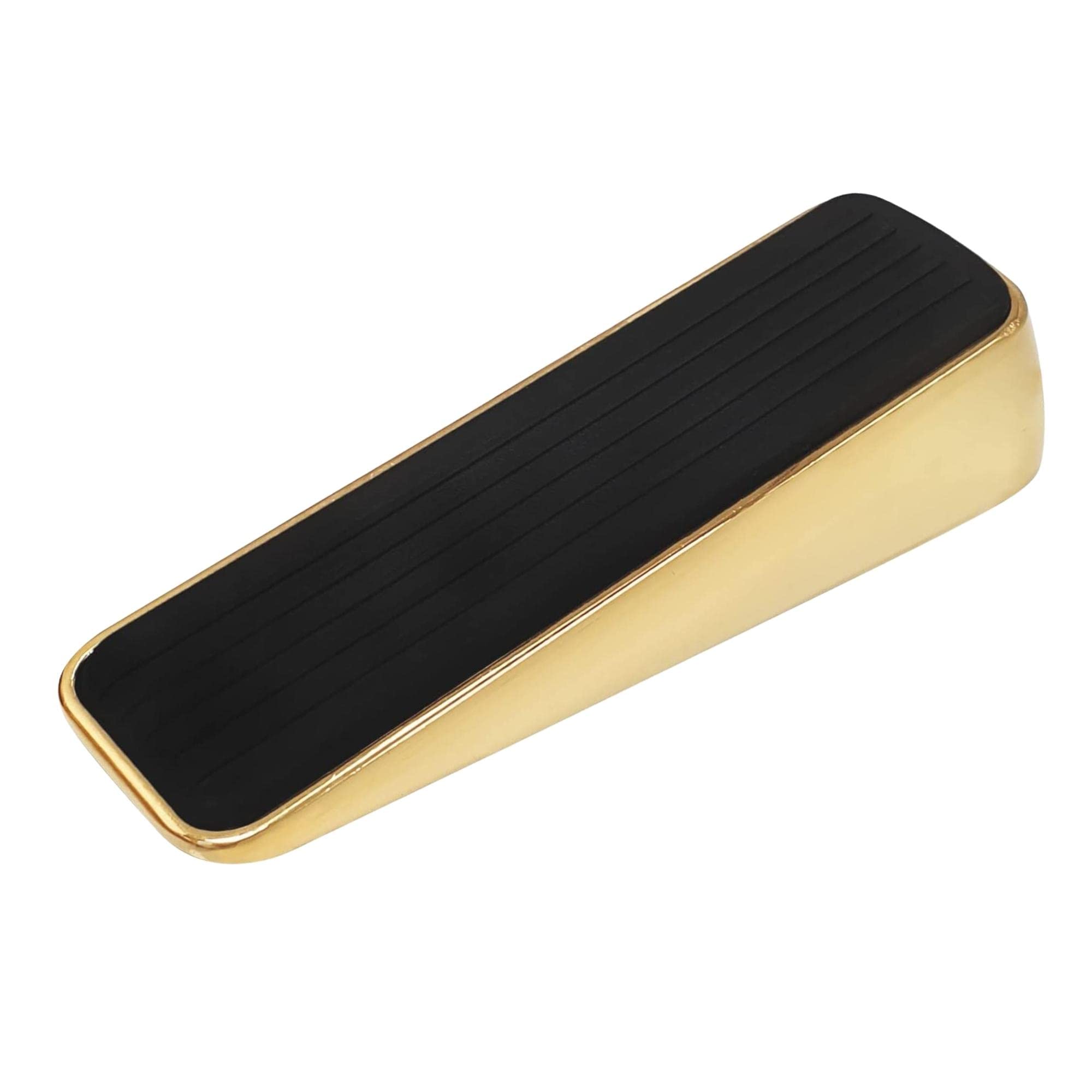 Keypak Premium Door Stopper, Decorative Rubber & Brass Wedge, Heavy-Duty Non-Slip Door Stop Holder