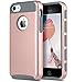 ULAK iPhone 5C Case, Slim Lightweight 2in1 iPhone 5C Cases Hybrid with Soft Rugged TPU Inner Skin and Hard PC Anti Scratches Protective Cover for Apple iPhone 5C (Rose Gold+Grey)