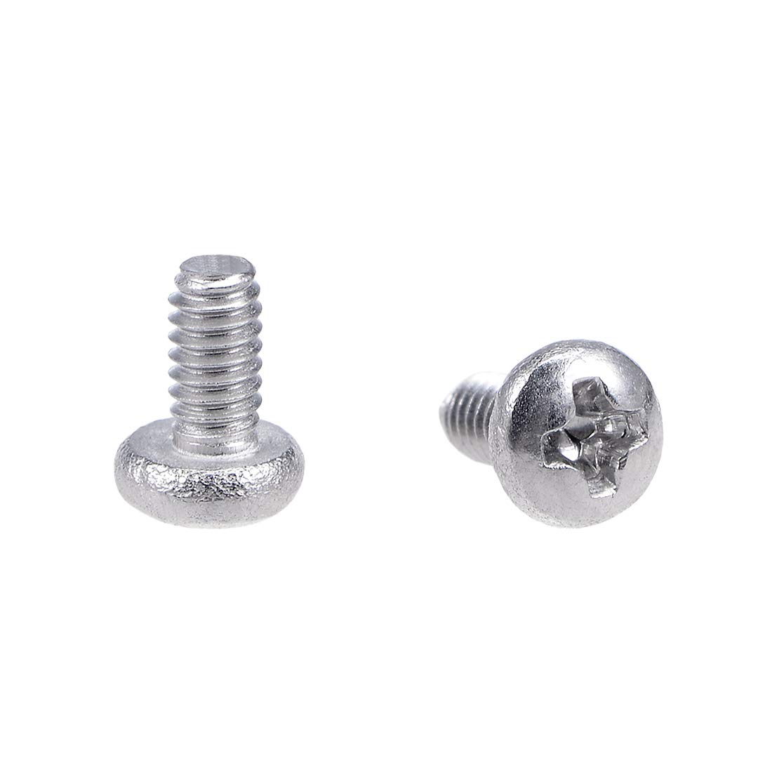 sourcing map M2x4mm Machine Screws Pan Phillips Cross Head Screw 304 Stainless Steel Fasteners Bolts 60Pcs