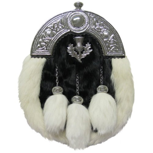 Tartanista Mens Black & White Rabbit Thistle Dress Sporran