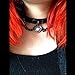 Flongo Womens Men's Fashion Punk Alloy Cool Gothic Heart-Shape Lock Link Leather Collar Choker Necklace
