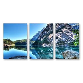 Beautiful Scenery with Turquoise Lake Forest and Mountains...
