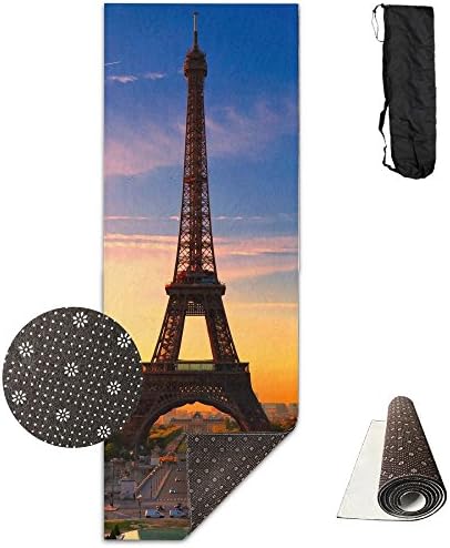 CHRISTMAS SALE 3D Printing Premium PVC Clever Yoga Non Slip Yoga Mat High Density Eiffel Tower Padding Stretching Toning Workouts For Men And Women