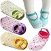BSLINO 8-36 Months Cute Baby Girl Mary Jane Toddler Anti Slip Skid Strap Foot Socks + Gift Bag + Gift Card, Stripes No-Show Crew Boat Socks Footsocks Sneakers, Pack of 5