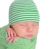 Melondipity Green and White Striped Newborn Hospital Hat