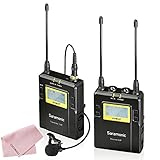 Saramonic UwMic9 96-Channel UHF Wireless Lavalier Microphone System for Interview Podcast Canon Nikon D3300 Pentax Sony A9 DSLR & Camcorders Sony RX0