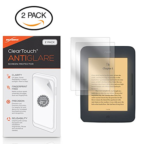 Barnes & Noble Nook GlowLight 3 Screen Protector, BoxWave [ClearTouch Anti-Glare (2-Pack)] Anti-Fingerprint Matte Film Skin for Barnes & Noble Nook GlowLight 3