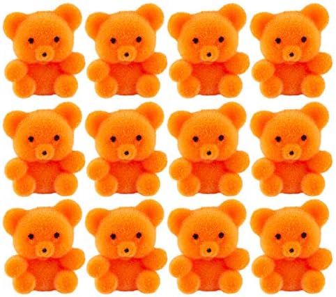 mini flocked bears