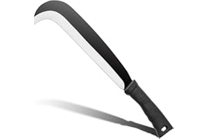 LOZHGO Sickle Machete for Yard Work Machetes for Cutting Trees Billhook Brush Clearing Sickle Garden Tool Brush Axe Harvest Knife Heavy Duty Machete with Curve Blade Grass Sickle for Gardening,Weeding