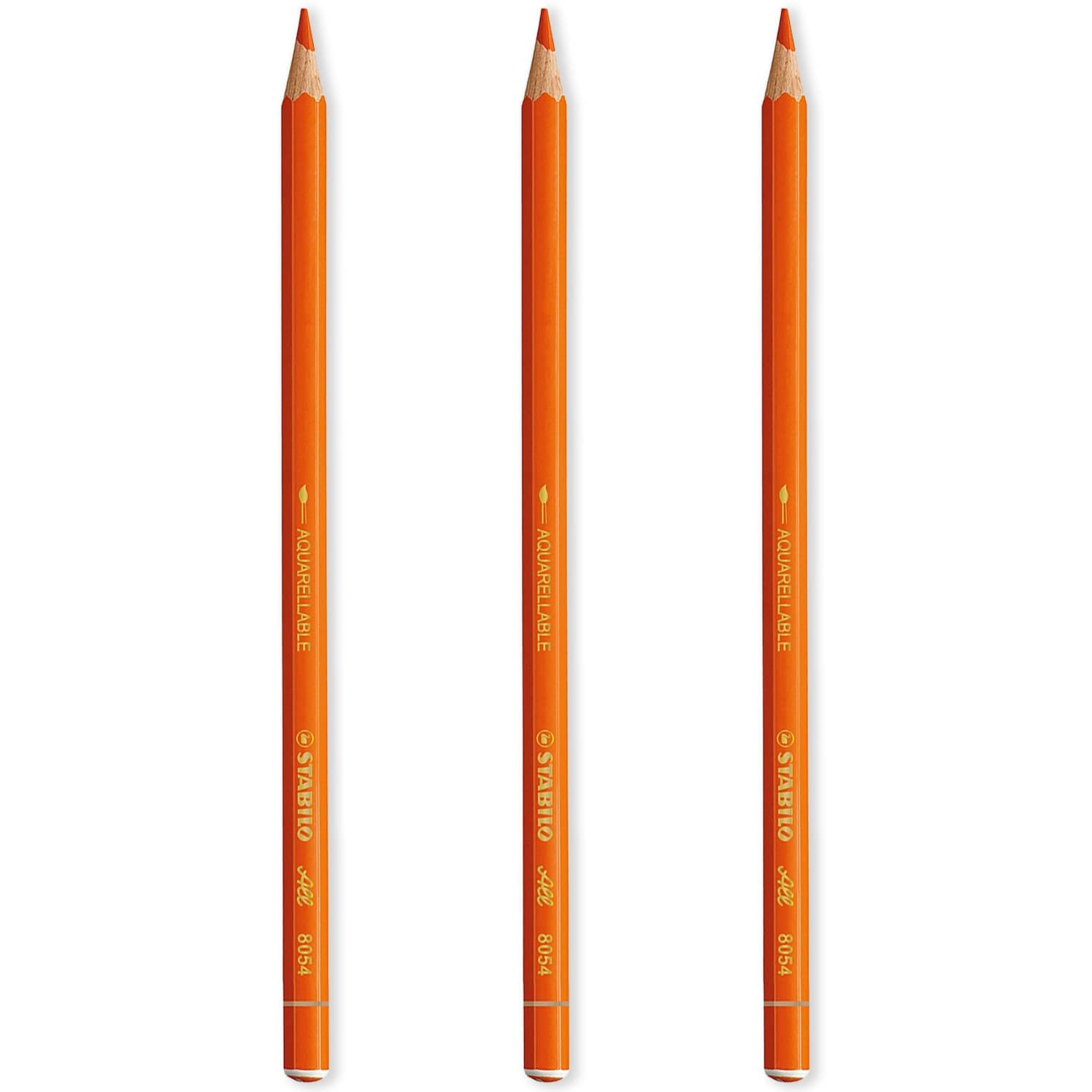 STABILO All Watercolour Effect Pencil Pack of 3 Pencils (Orange)