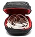 Qladcase for AirPods Hard Carrying Case, Compact Earbuds Holder MP3 Bluetooth iPod Earphones Earbuds Apple Headphones, Zipper Enclosure Perfect for Accessories (Black/Red NO Internal NET)