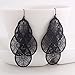 Grace Jun Bridal Vingtage 4 Water Drop Shape Pierced Earrings for Women Party Large Statement Drop Earrings (Black)