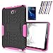 Galaxy Tab A 10.1 Case, Windrew Heavy Duty Hybrid Protective Case with Kickstand Impact Resistant for Samsung Galaxy Tab A 10.1 Inch SM-T580 SM-T585 + Screen Protector Film and Stylus Pen (Pink)