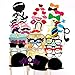 58 pieces party photo Panel photo booth props set photo prop of photo accessories for wedding anniversary graduation party [pipe tobacco crowns ties hats flying beards etc] party accessories