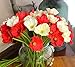 FATCOLO Fresh Artificial Mini Real Touch PU/Latex Corn Poppies Decorative Silk Fake Artificial Poppy Flowers for Wedding Holiday Bridal Bouquet Home Party Decor Bridesmaid Bouquets (White)