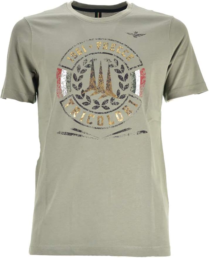 Aeronautica Militare T-Shirt Verde FRECCE TRICOLORI TS1771: Amazon.co.uk: Clothing