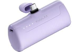 Kuulaa Portable Charger USB C Power Bank 4500mAh Small Portable Phone Charger Android Compact Plug in Battery Pack Portable Compatible with iPhone 15, Samsung Galaxy, Moto, LG, Pixel, Purple
