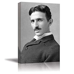Portrait of Nikola Tesla - Inspirational Famous People Series | Giclee Print Canvas Wall Art. Ready to Hang - 12"x18"