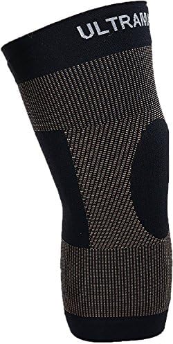 Compression Knee Sleeve Light Support Closed Patella Pain Relieve and Recovery (Large, Copper,Black)